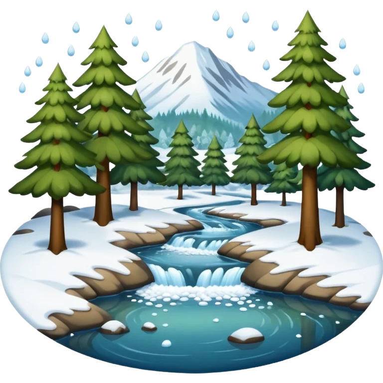 Ein Rhe das in einem Wald ist und es Schneit emoji