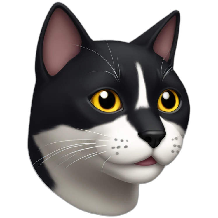 jiji the black cat with a white mustache emoji