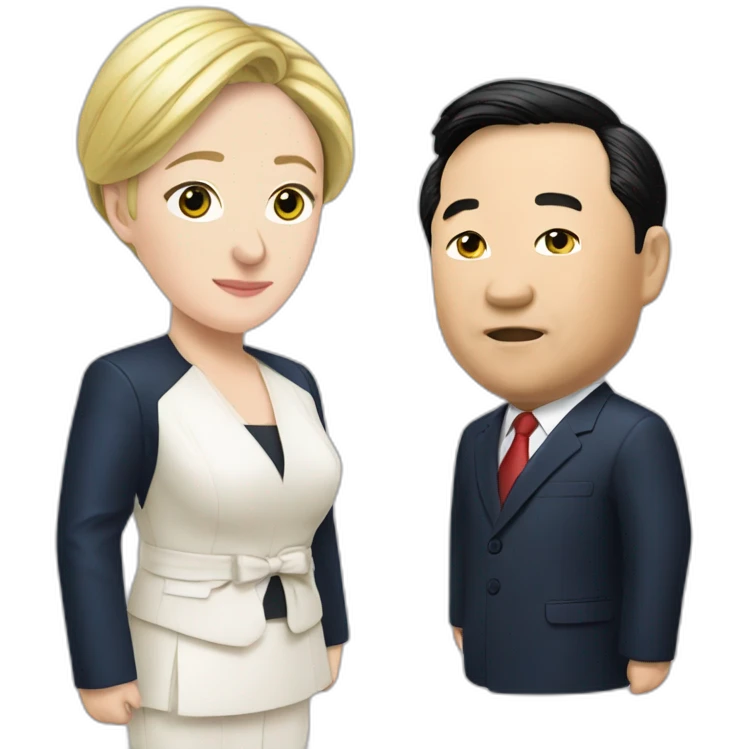 Le Pen et Xi Jiping emoji