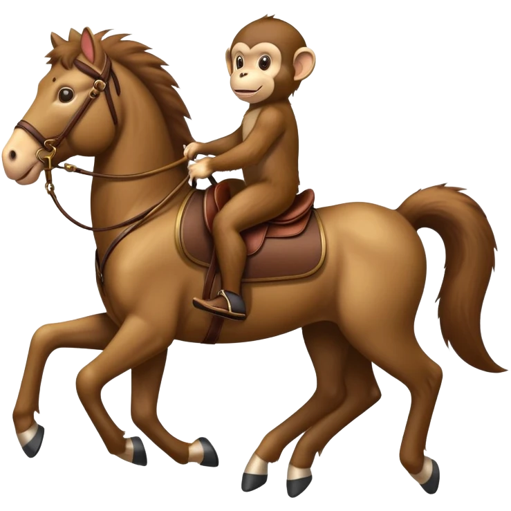 A monkey riding a horse emoji