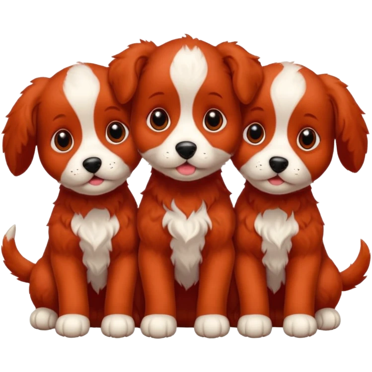 Red 3 headed puppy emoji