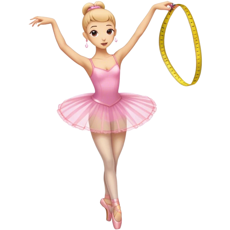 really skinny ballerina dancing with a measuring tape emoji