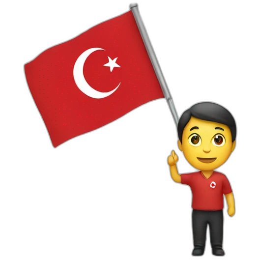 Person holding 1 Turkish flag emoji