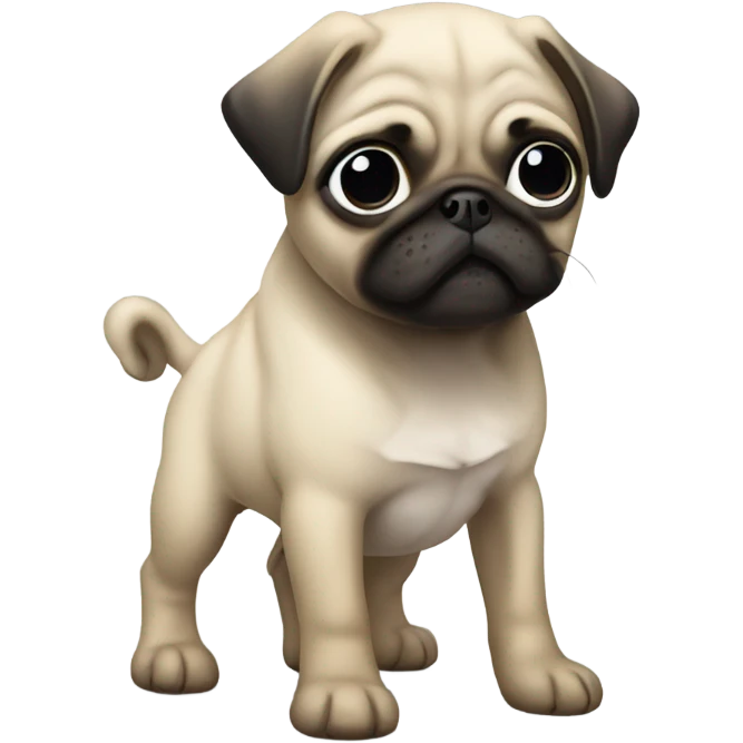 Pug puppy missing an eye emoji