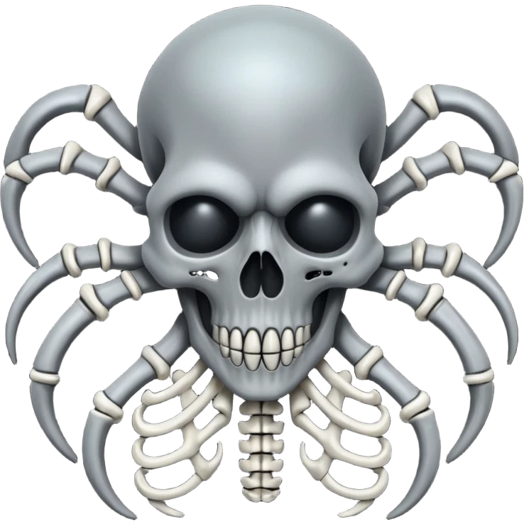 organic wires and bones fused together, undead, Giger-esque emoji