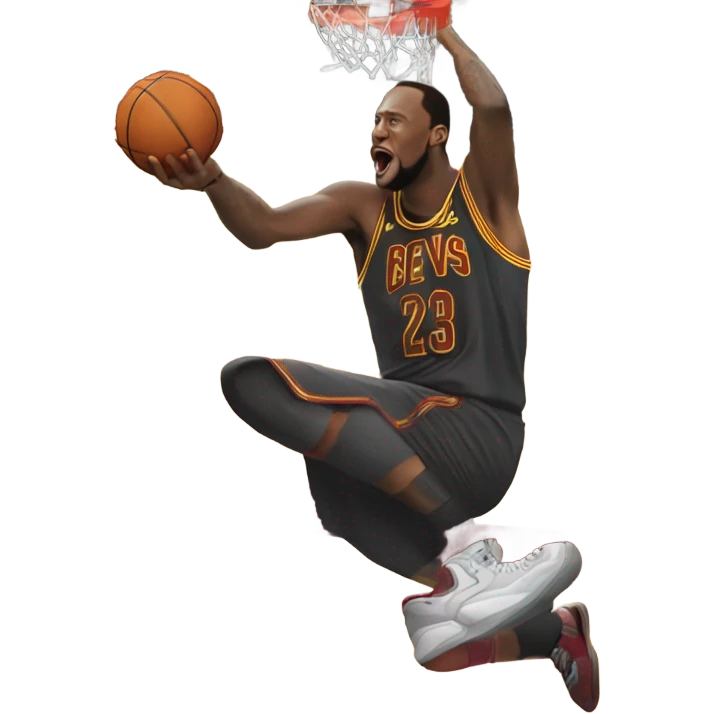 Elon musk dunking on lebron in basketball emoji