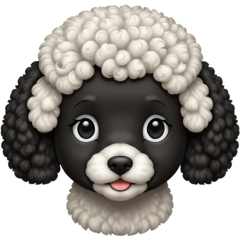 Caniche blanco y negro emoji