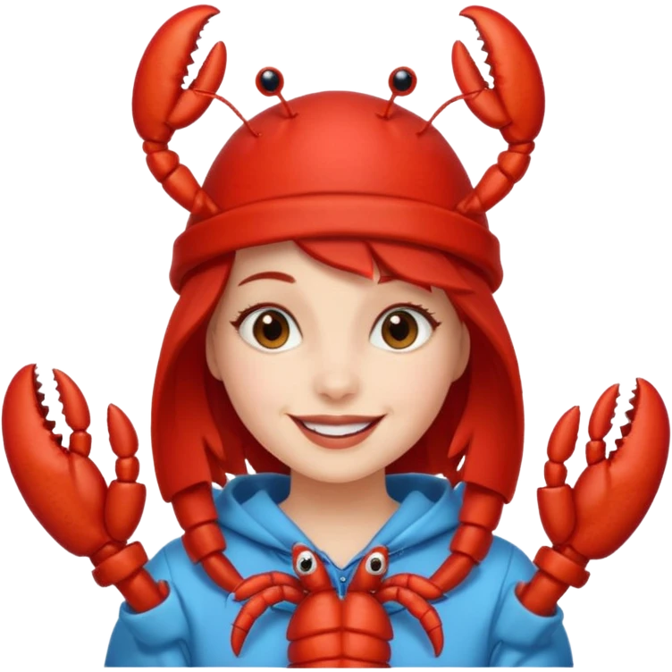 Generate an emoji for “lobster girl” make it cute emoji