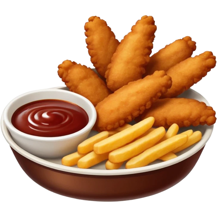Chicken nuggets and fries with bbq emoji