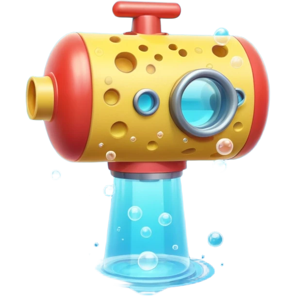 süngerbubble machine object icon, small bubble blower device, bubbles floating out, colorful toy-like design, 3D cartoon, mobile game icon style, centered, clean background, no text, no watermark
 emoji