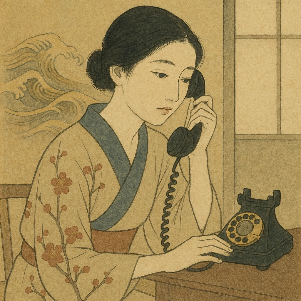 girl talking on telephone in her room emoji