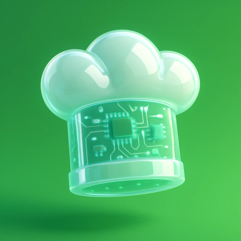 Chef hat white green background  emoji