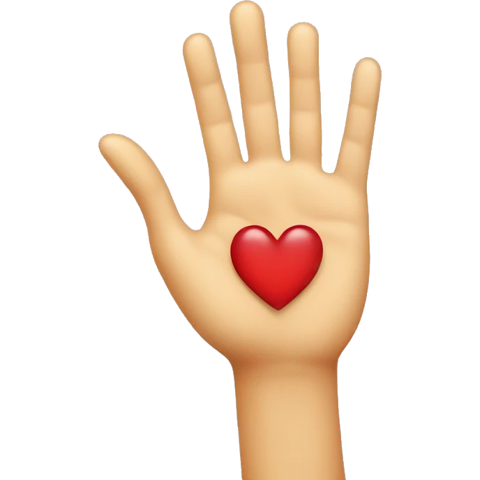 Hands making heartfelt pleasing with heart inside emoji