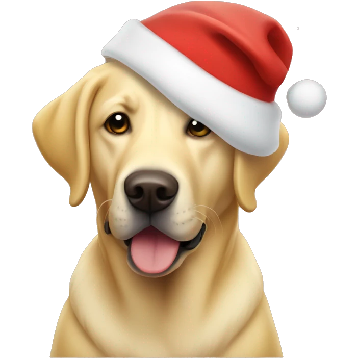 Yellow lab with Santa hat on  emoji