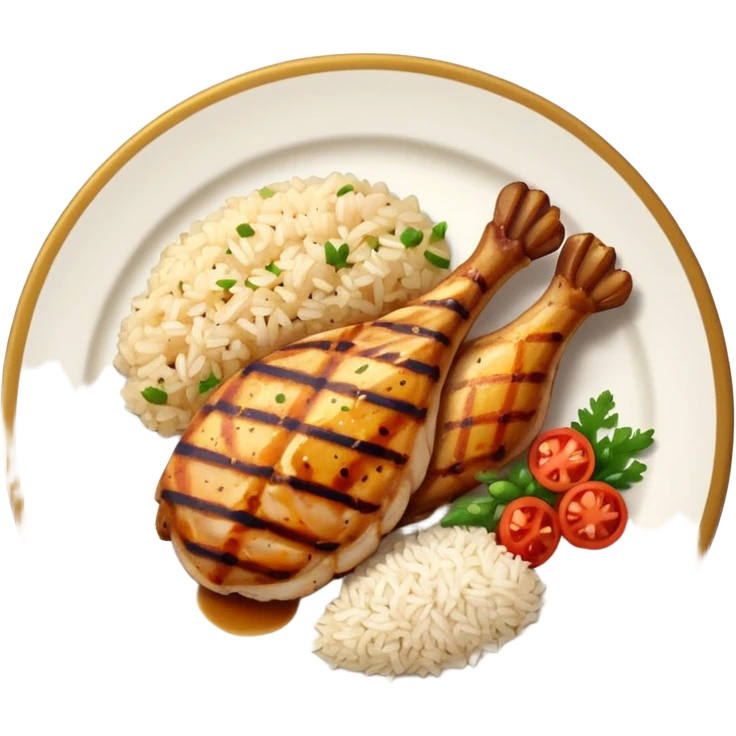 Rice and chicken breast  emoji