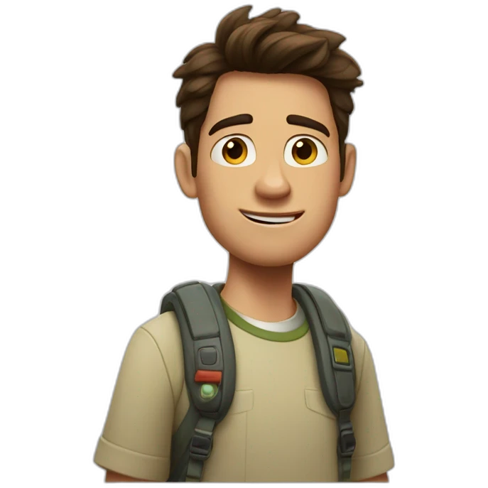 Joven pixar con teléfono iPhone emoji