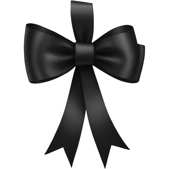black ribbon bow emoji