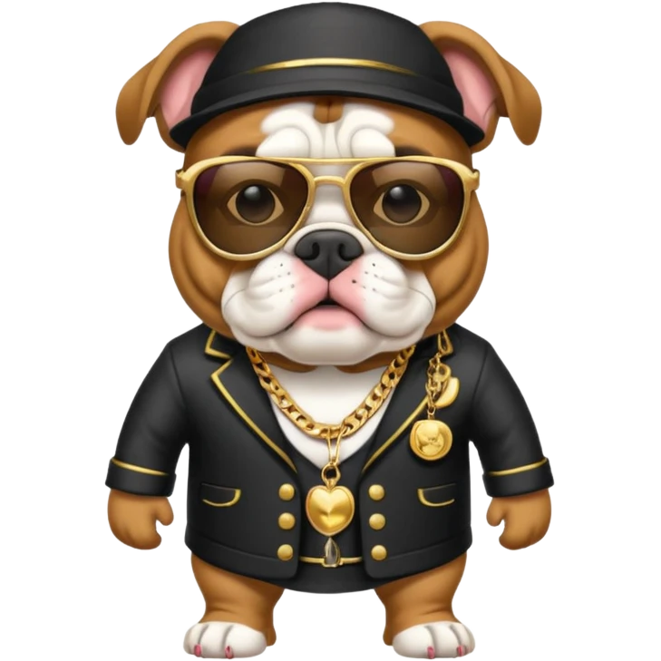 Bulldog in pimp outfit emoji