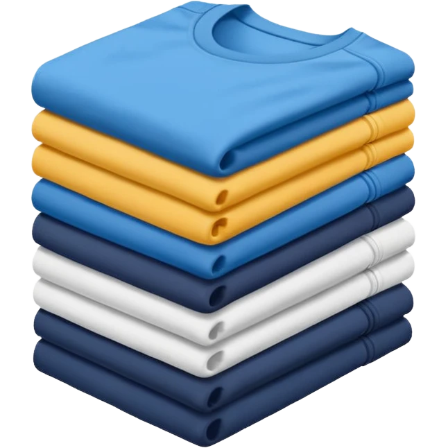 Three T-shirts are folded in a stack emoji