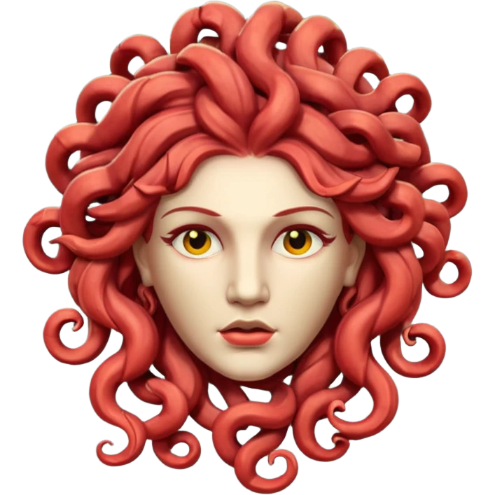 statue head medusa red hair emoji