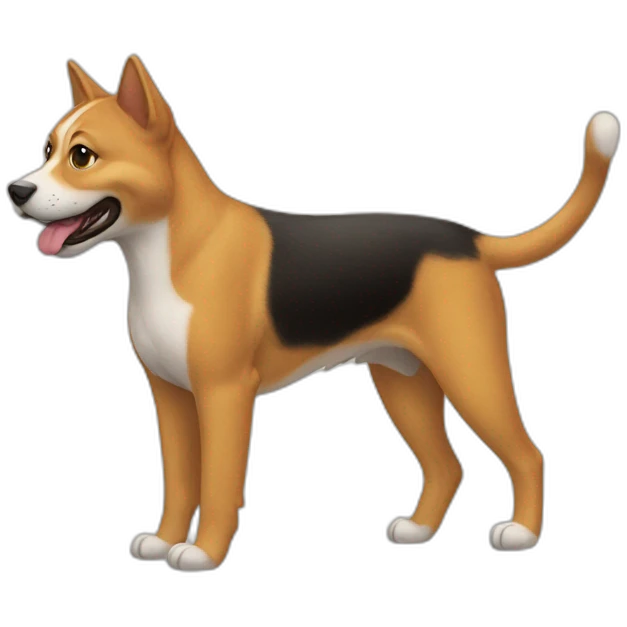 Un chat sur un chien emoji