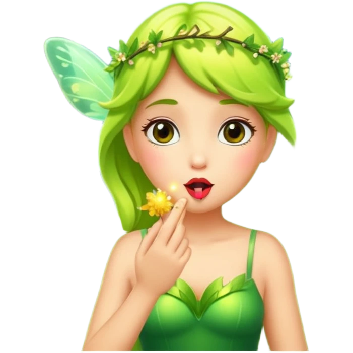 forest fairy blowing glowing kiss pollen emoji