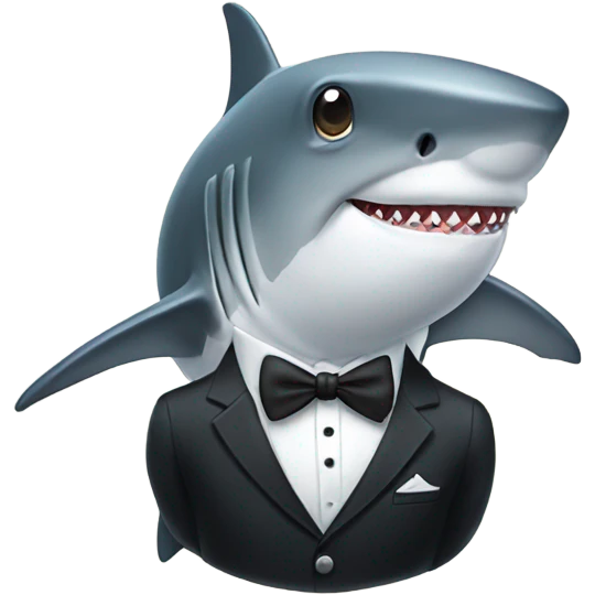 Shark wearing a tuxedo emoji
