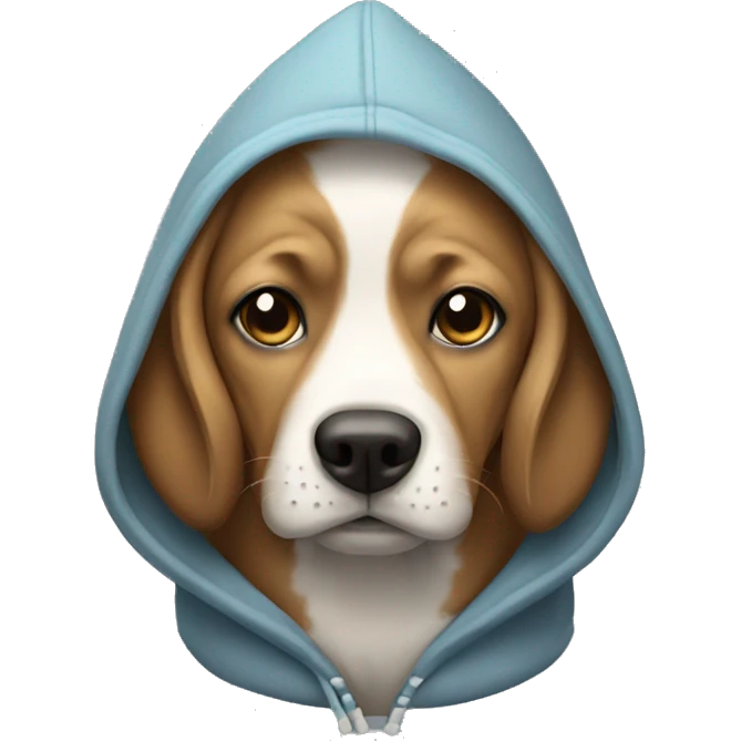 Dog wearing hoodie emoji