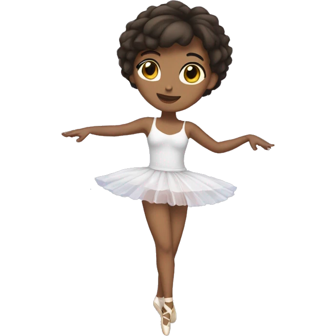 dancer with short brunette hair in  tutu emoji