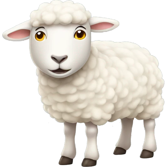 White sheep with horns and lamb emoji