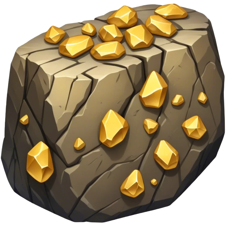 gold ore fused in rock emoji