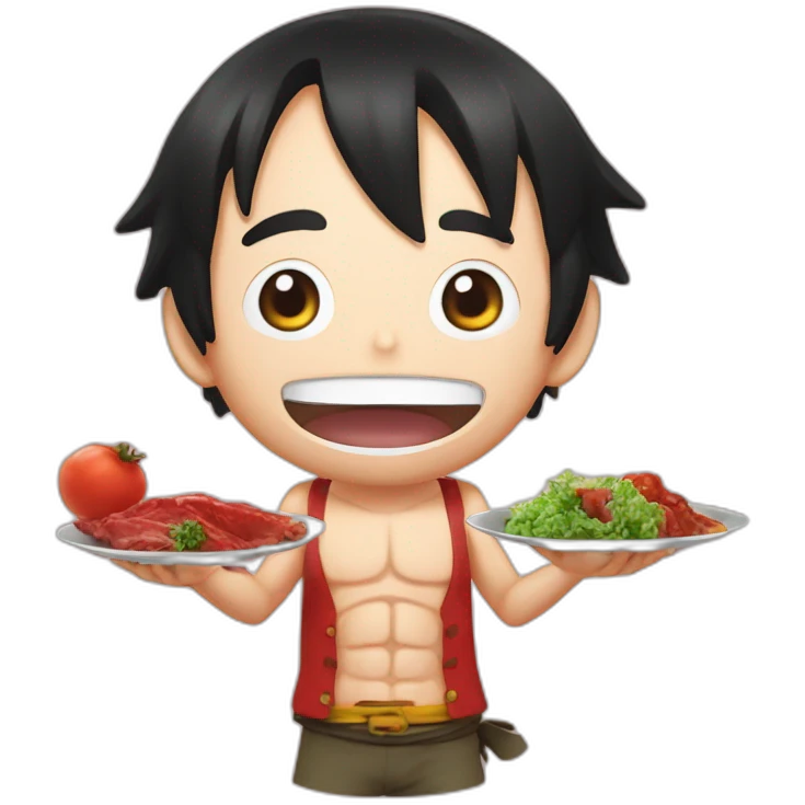 Luffy qui mange de la viande emoji