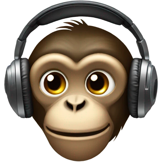 Monkey with headphones eye closed emoji