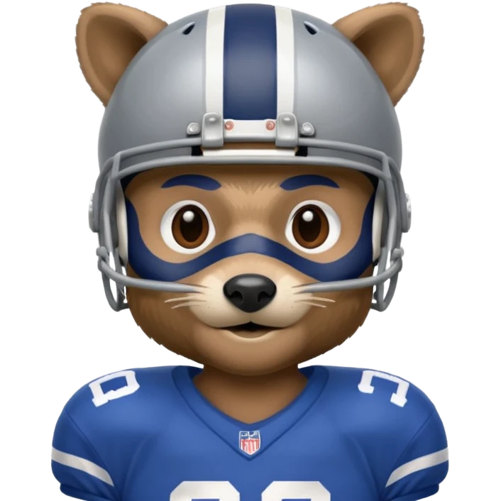 american football player raccoon blue emoji