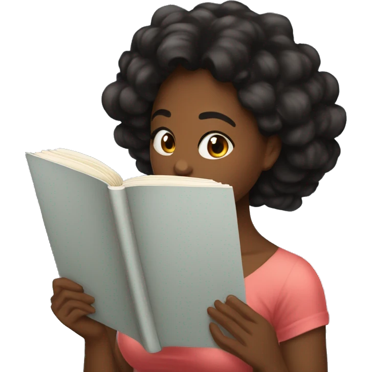 una persona de sexo femenino cabello negro leyendo libros muy real emoji