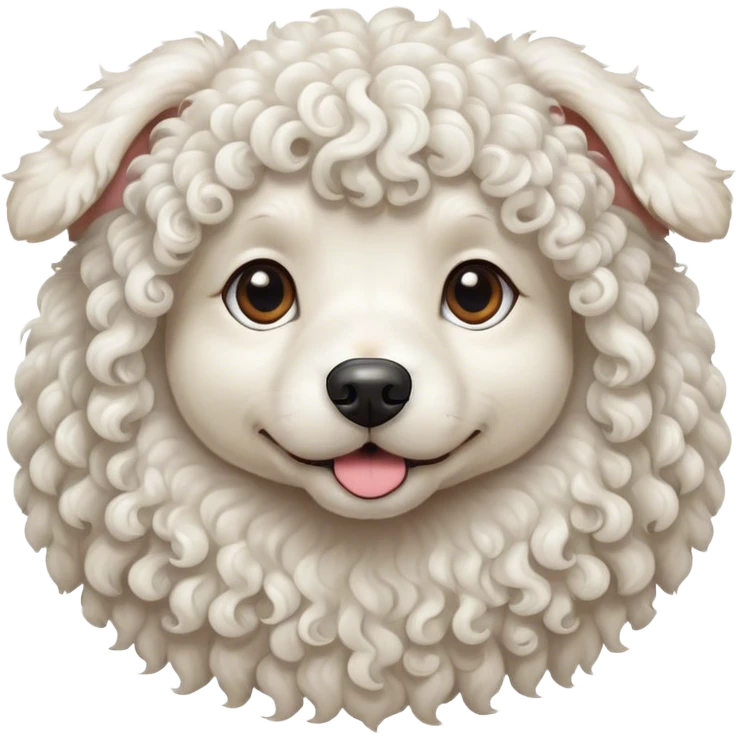 Whit curly doggy emoji