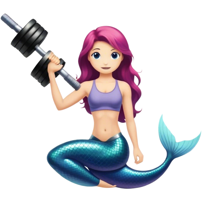 Mermaid lifting weights emoji