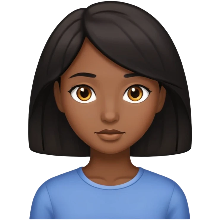 Brunette, eh, with black hair and brown eyes, slightly dark skin emoji