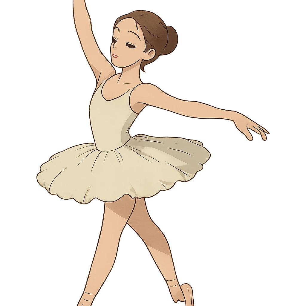 ballet dancer, ghibli style emoji