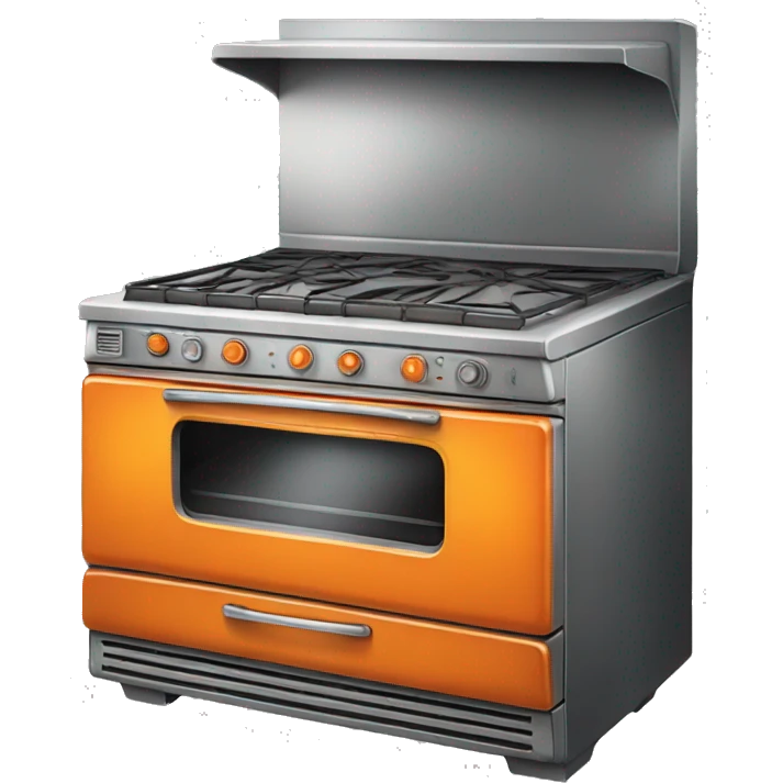 Realistic orange vintage oven emoji