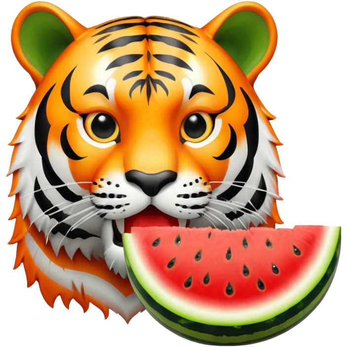 tiger eating watermelon emoji