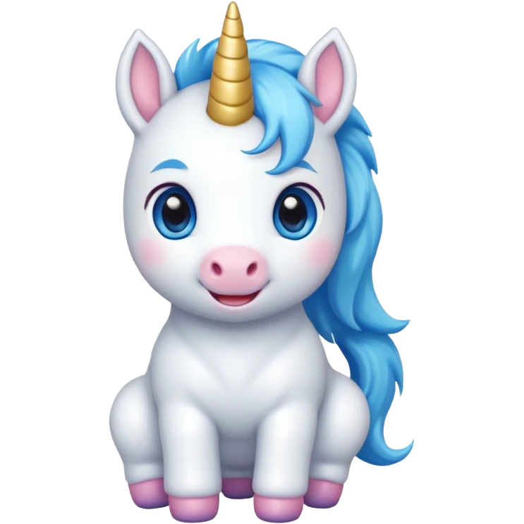 baby unicorn, chibi full body emoji