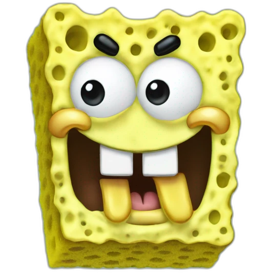 Sponge bob with Elon musks face emoji