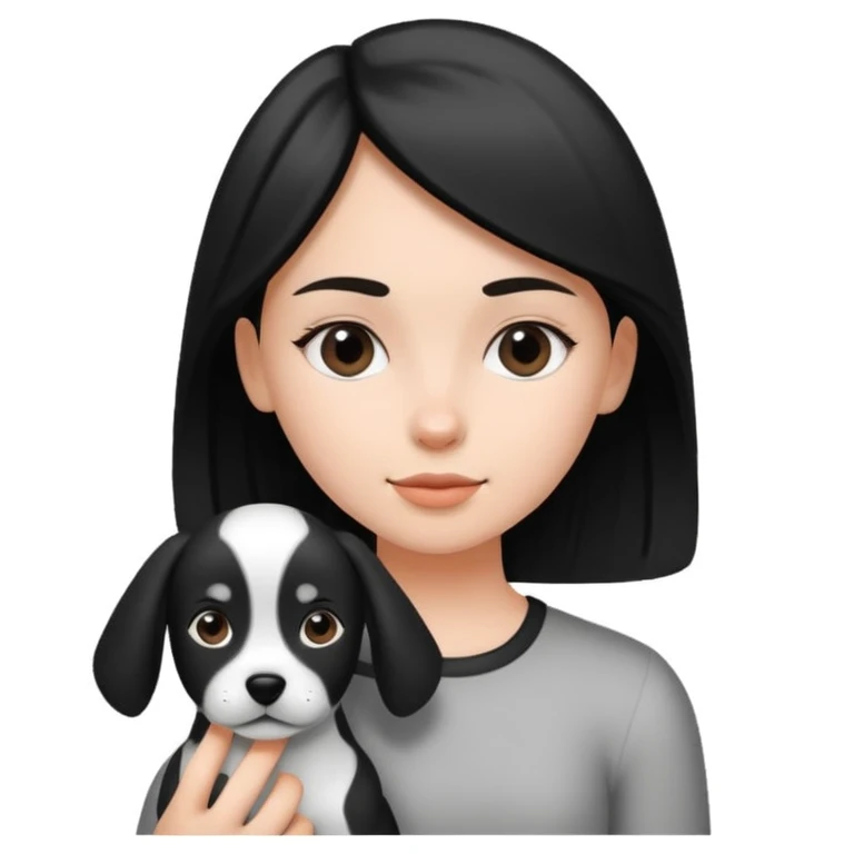 Black and White, dog  She is the girl emoji
