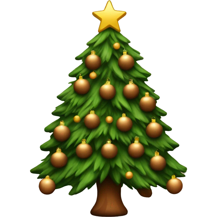 Christmas tree with brown ornaments no star at the top emoji