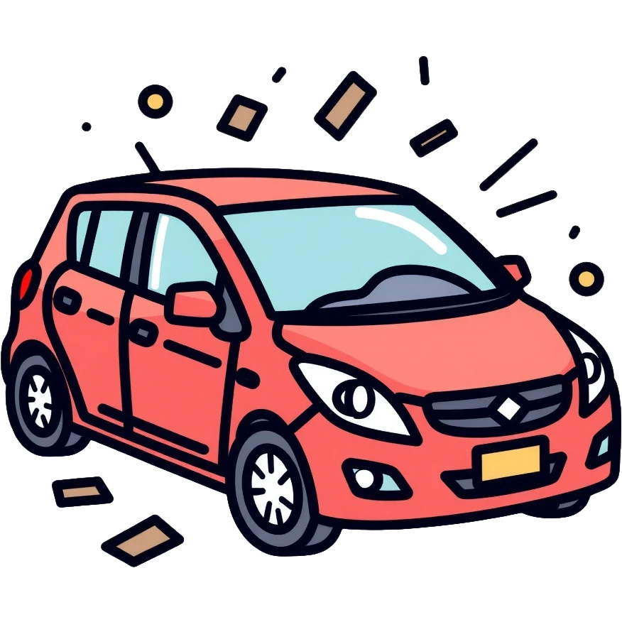 Car interior with loose parts making rattling noise emoji