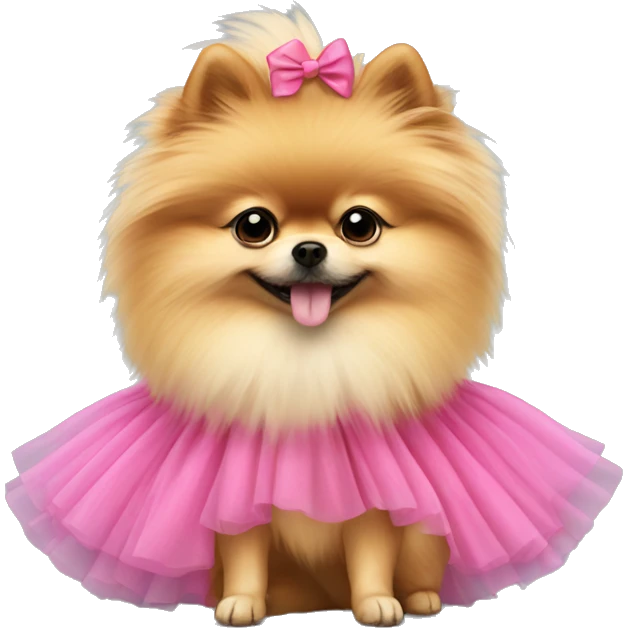 pomeranian with a tutu emoji