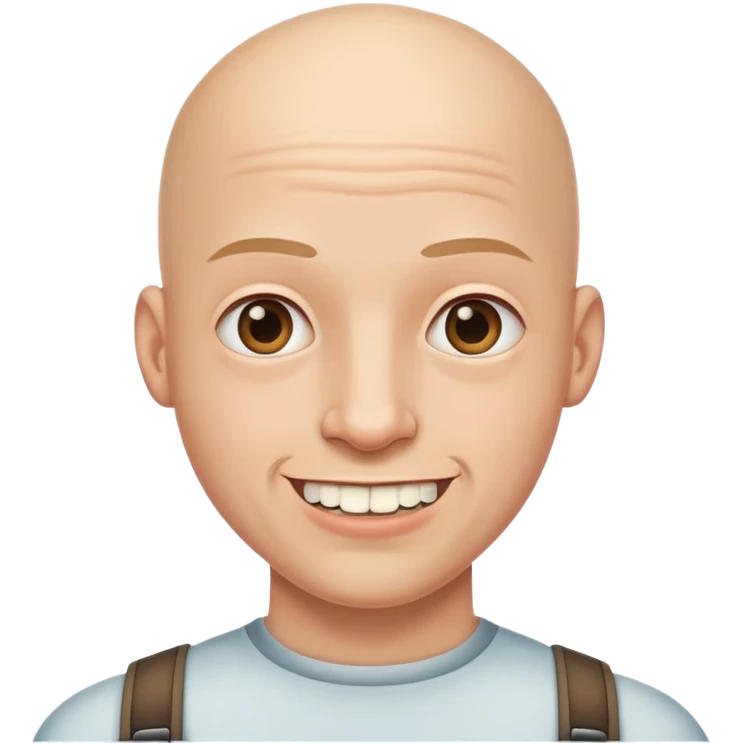 bald man with braces emoji