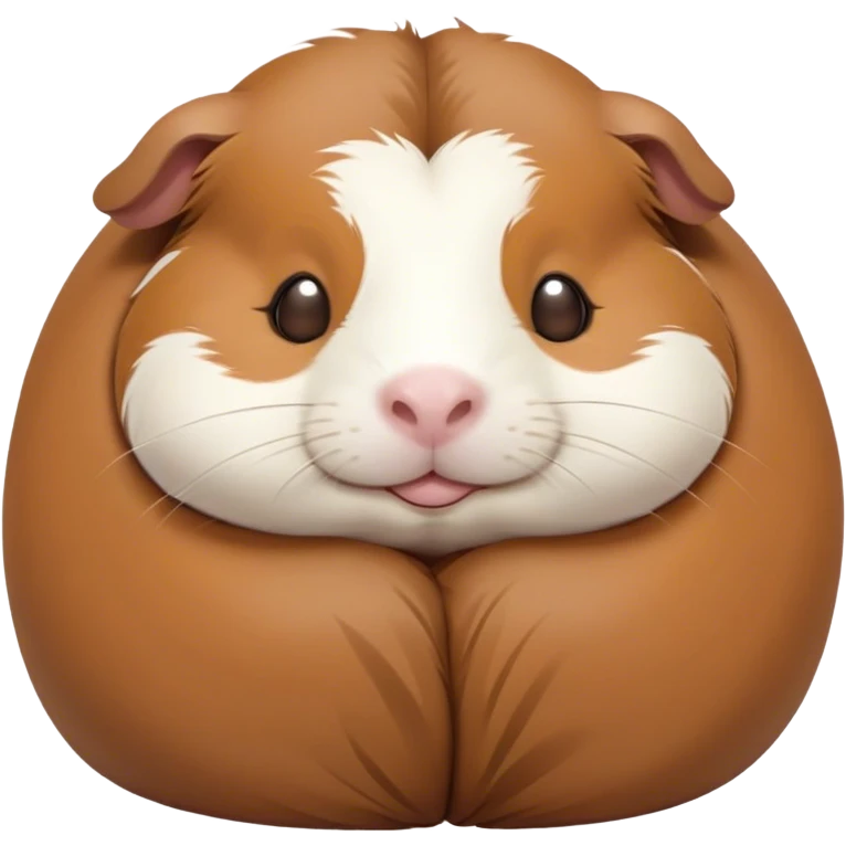 Meme-Worthy Cute Sleeping Brown and White Banded Guinea Pig Portrait Emoji, Head resting peacefully with a contented smile, showcasing a delightfully chubby build and a luxuriously soft banded coat of brown and white, eyes shut in a serene, cozy nap, Simplified yet hilariously adorable features, highly detailed, glowing with a soft, drowsy light, high shine, relaxed and utterly lovable, stylized with an air of playful laziness, bright and heartwarming, soft glowing outline, capturing the essence of a comically sleepy guinea pig, so meme-worthy it feels like it could instantly become the next viral sensation of adorable slumber! emoji
