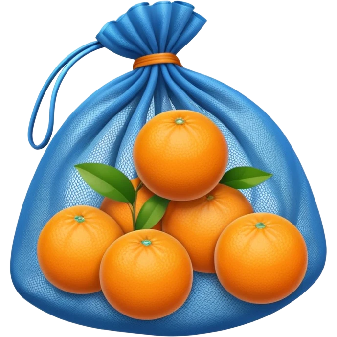oranges in blue mesh bag emoji